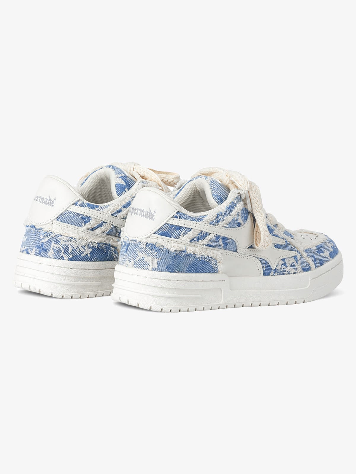 Baskets basses bleues et blanches à effet usé – vue 7