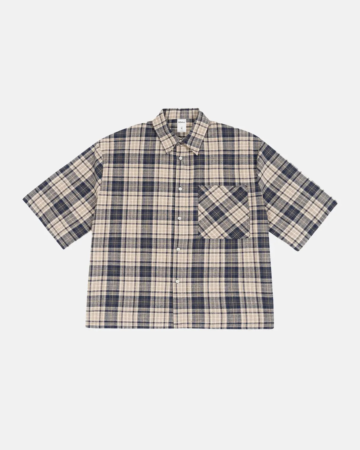 Chemise à carreaux manches courtes coupe boxy – vue 2