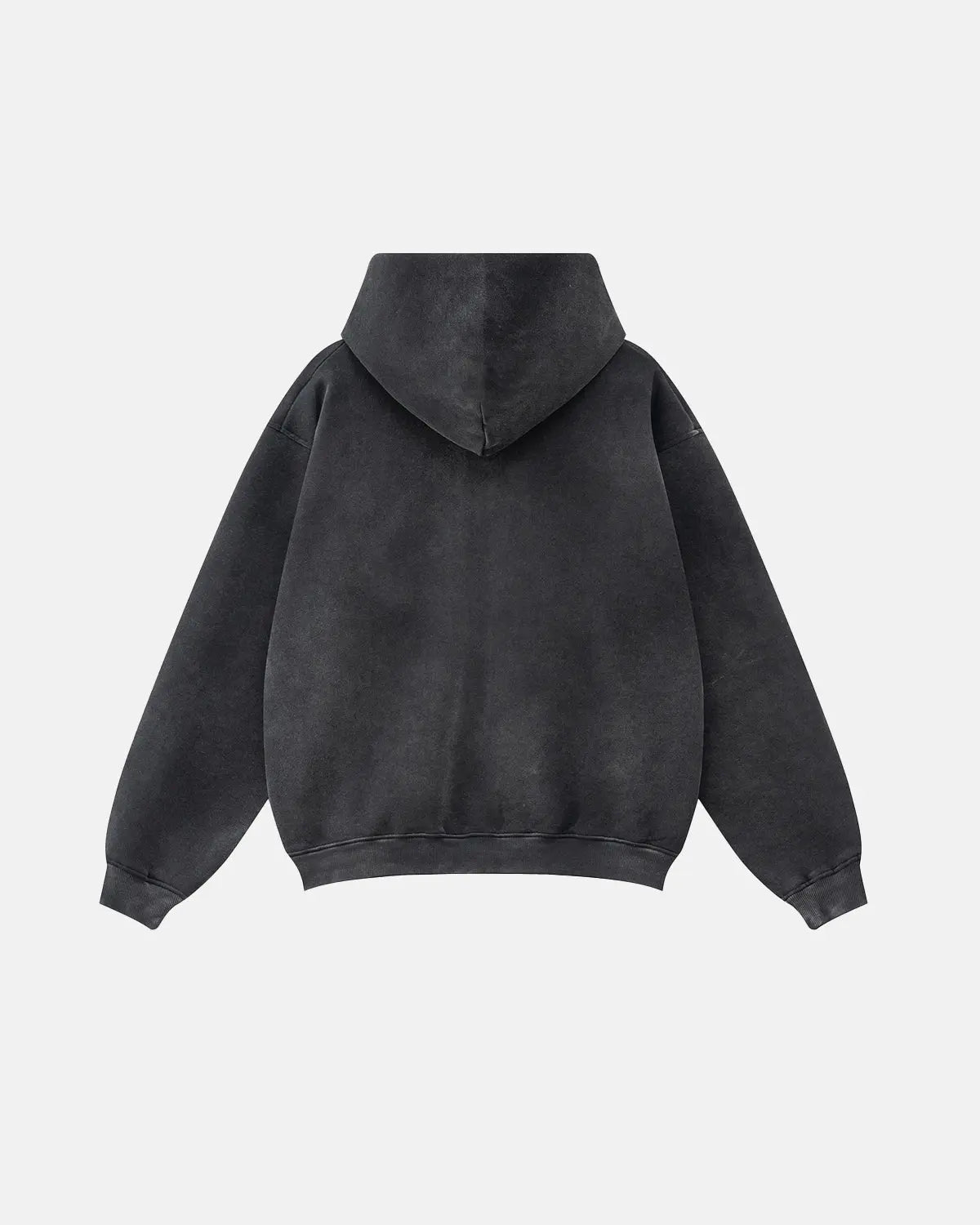 Sweat à capuche zippé délavé à motif typographique – vue 2