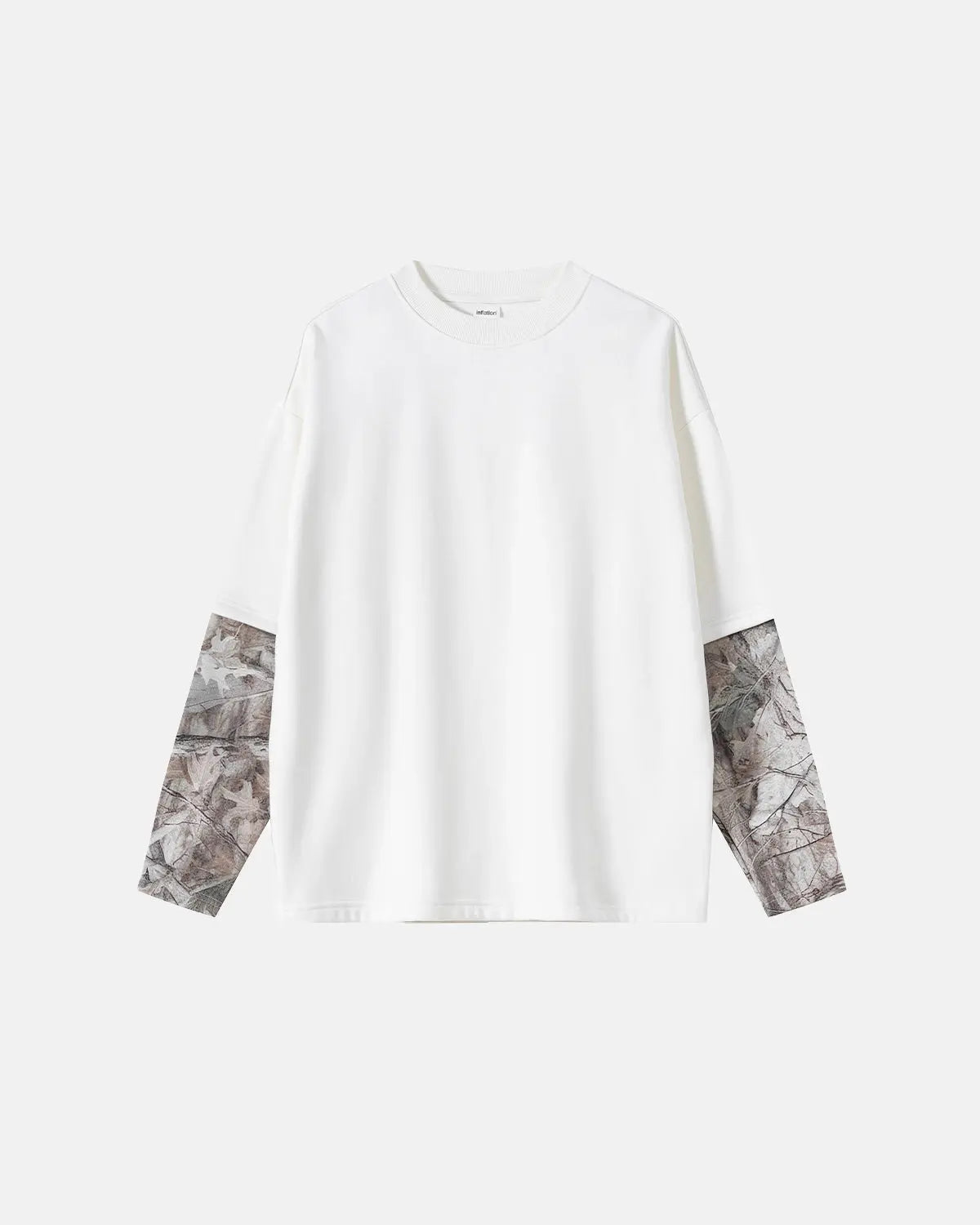 T-shirt oversize à manches camouflage effet superposé – vue 5
