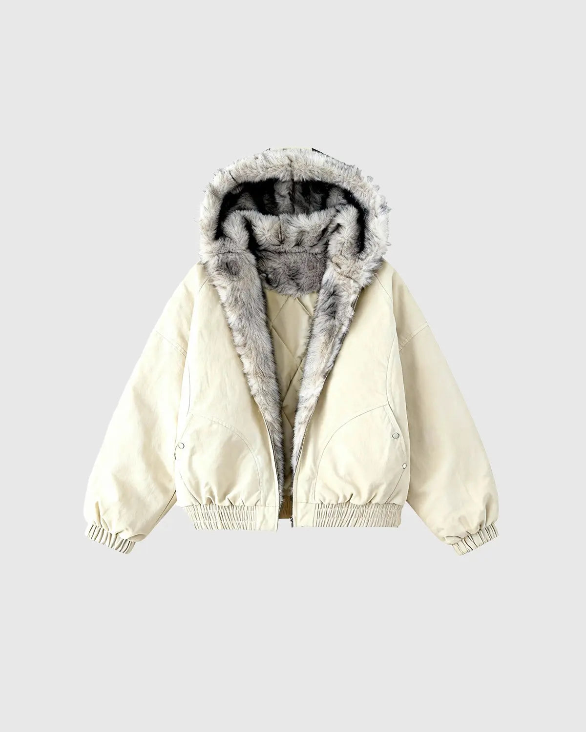 Veste bomber rembourrée à doublure fausse fourrure – vue 7