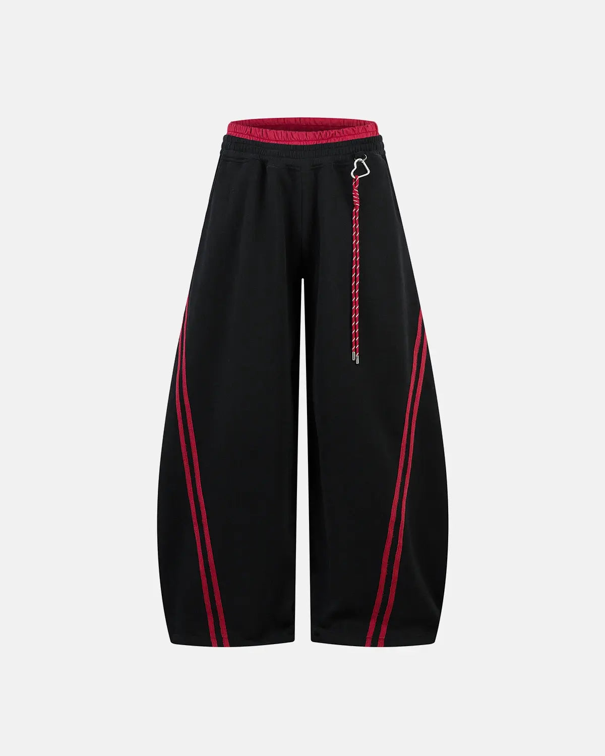Pantalon de jogging baggy à bandes et taille contrastée – vue 7