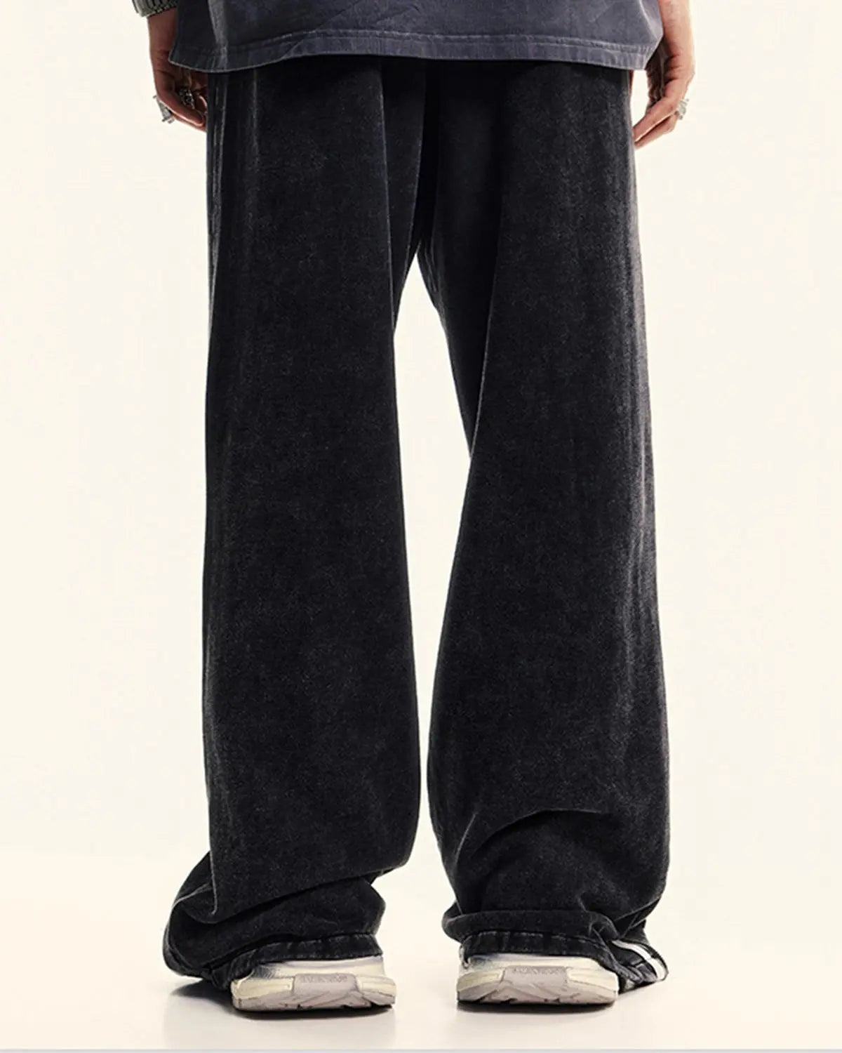 Pantalon de jogging large en coton à bandes courbes – vue 8