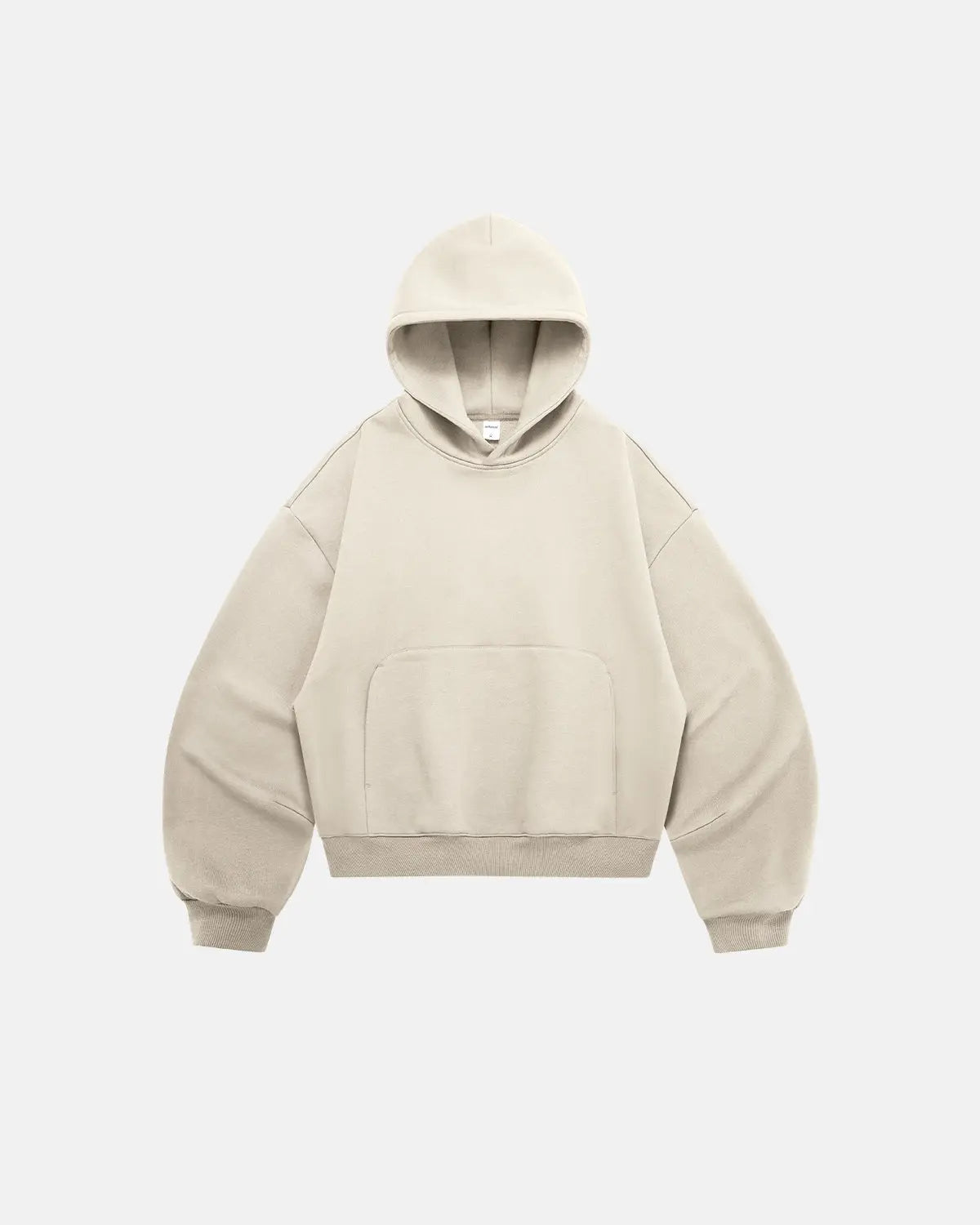 Sweat à capuche uni coupe boxy en molleton – vue 11