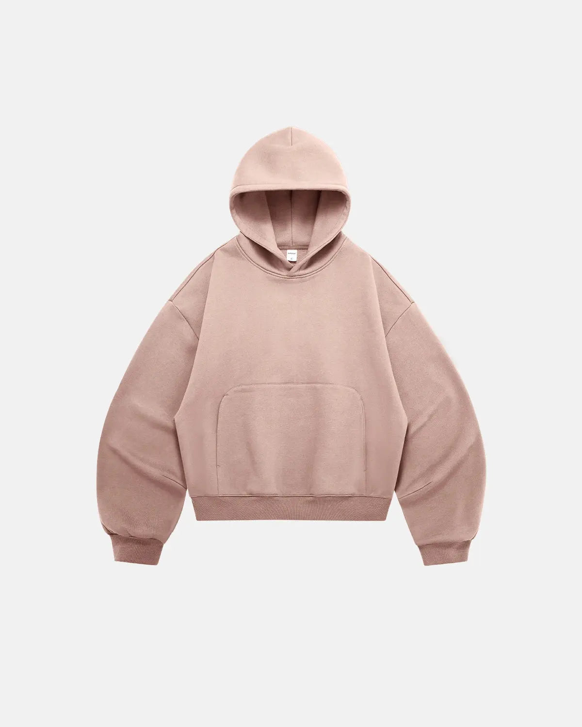 Sweat à capuche uni coupe boxy en molleton – vue 12