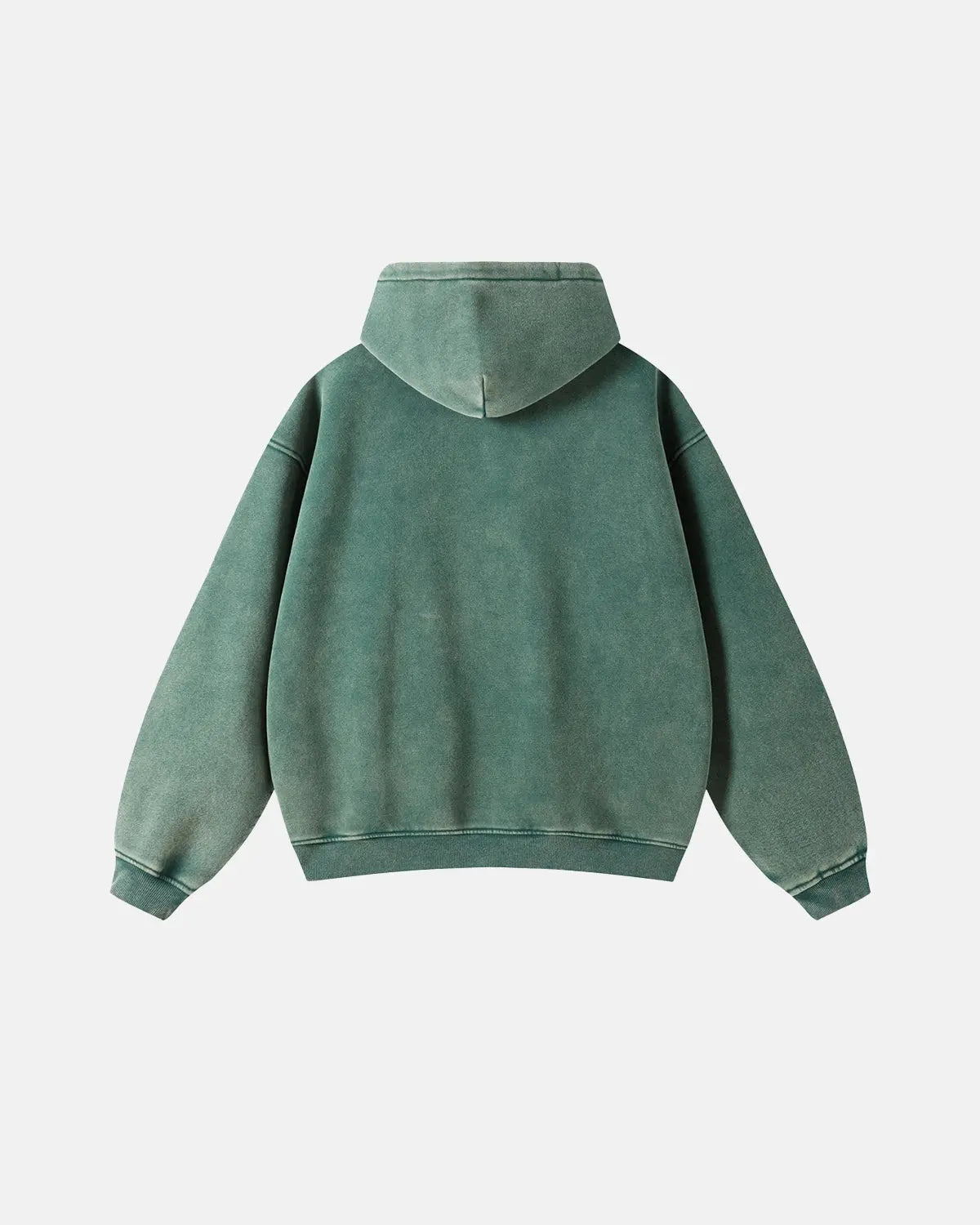 Sweat à capuche zippé délavé à finitions usées – vue 2