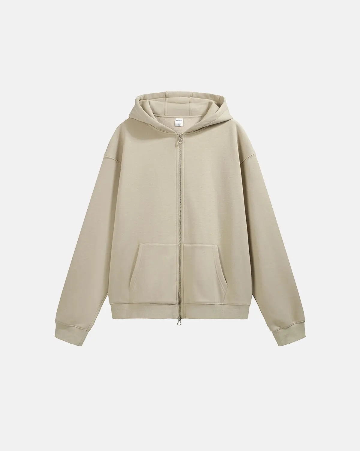 Sweat à capuche zippé uni coupe ample – vue 7