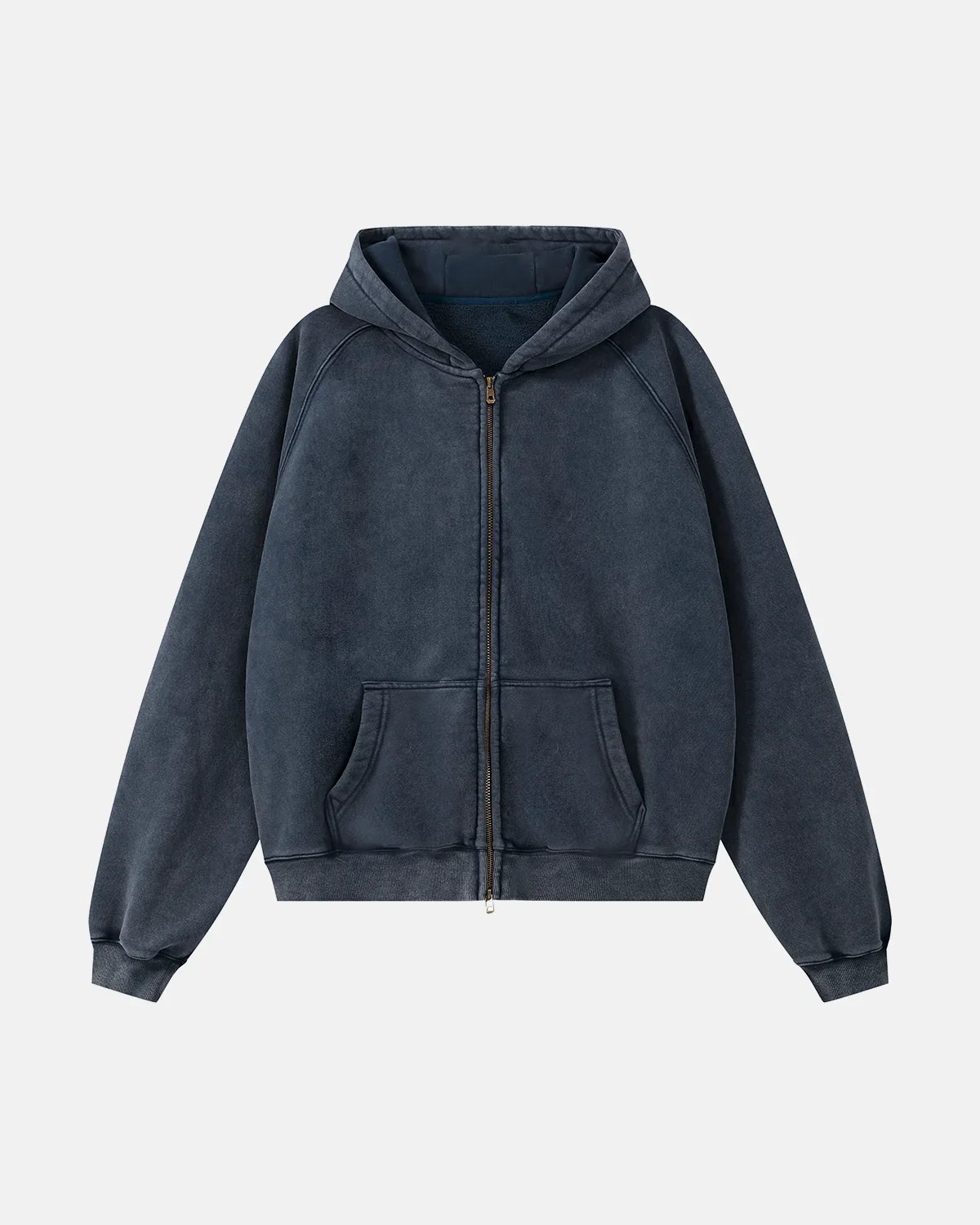 Sweat zippé délavé à manches raglan – vue 1
