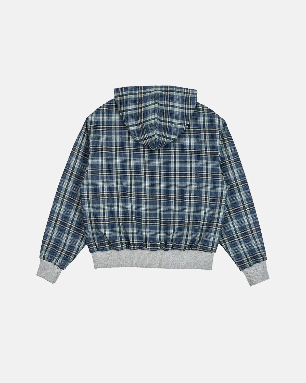 Sweat zippé réversible gris et à carreaux – vue 4