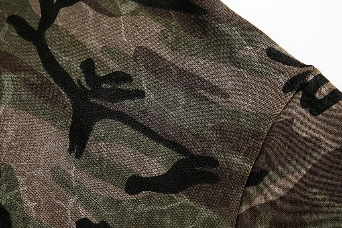 Veste camouflage zippée à col montant – vue 5