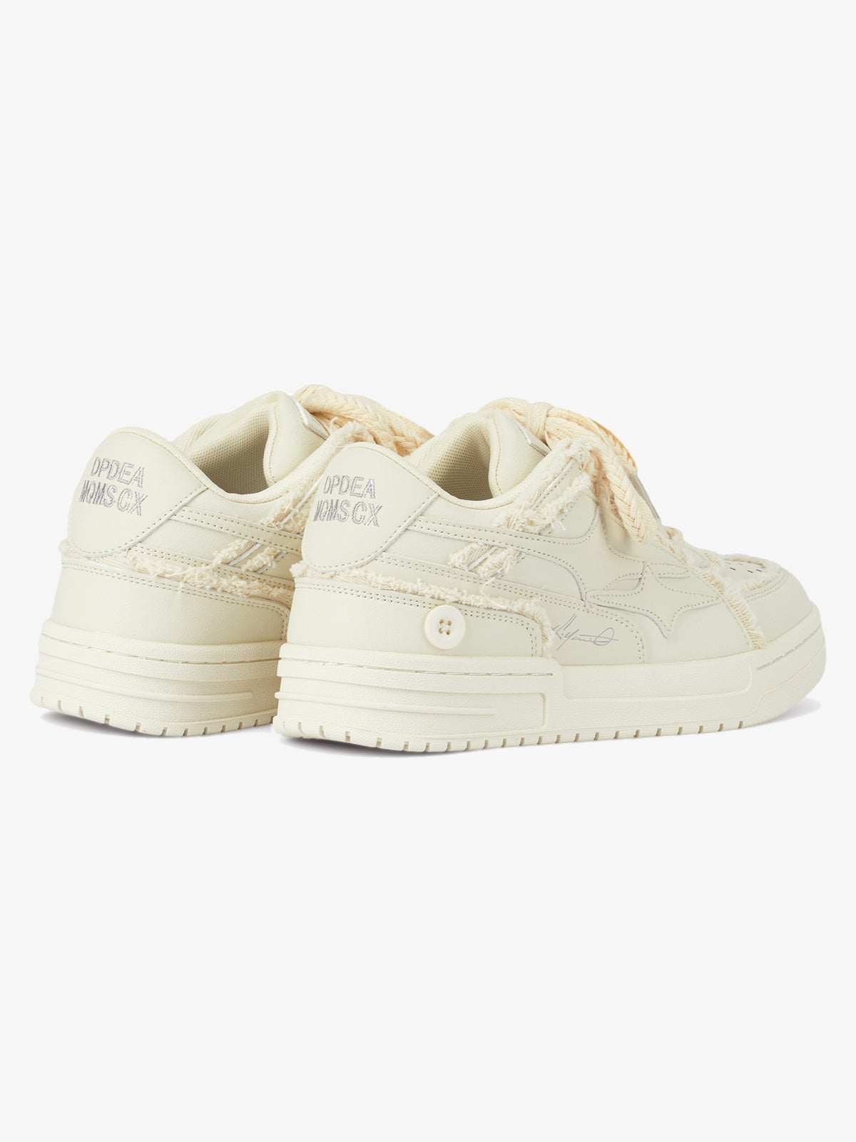Baskets basses blanc crème à empiècements texturés – vue 8