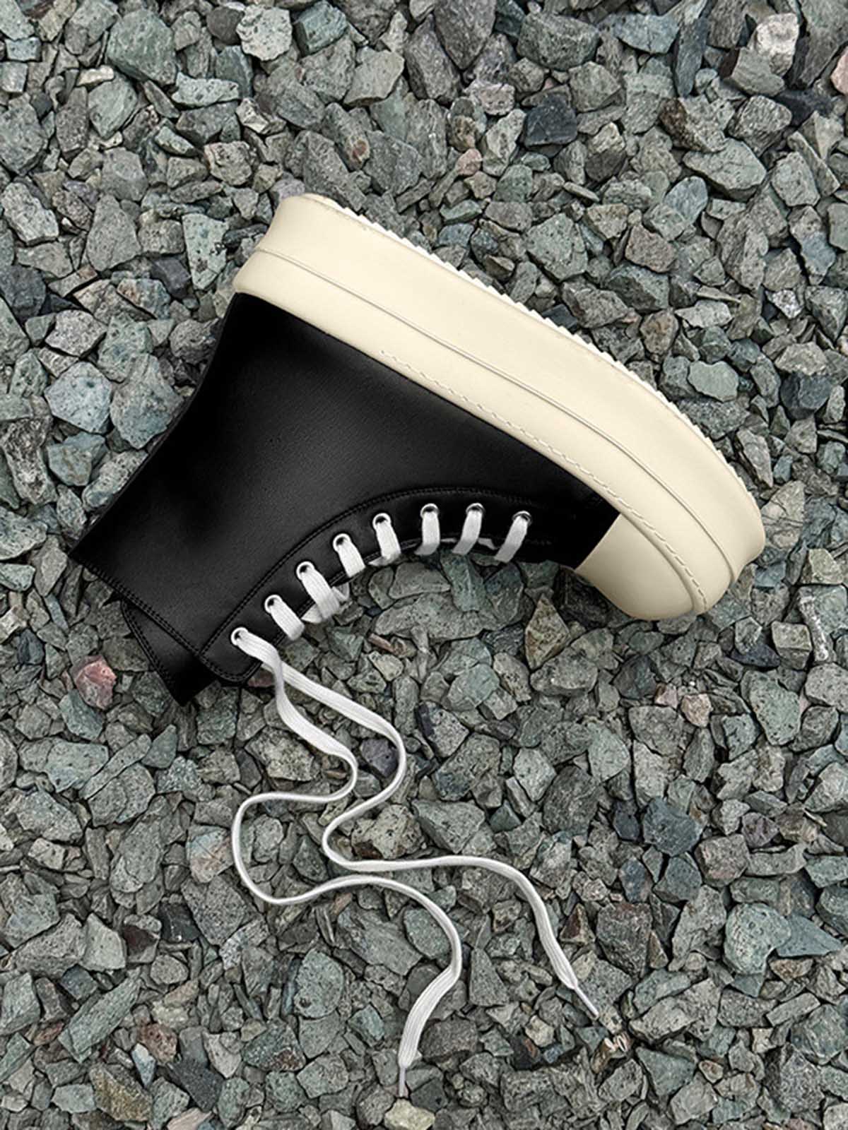 Baskets montantes noires à plateforme et zip – vue 7