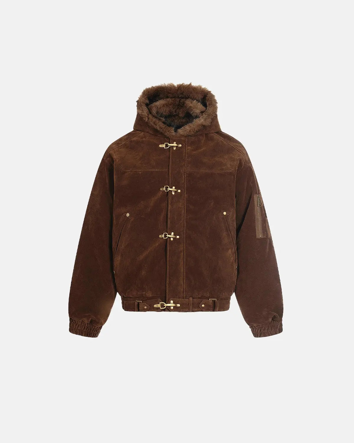Blouson à attaches métalliques et fausse fourrure – vue 3