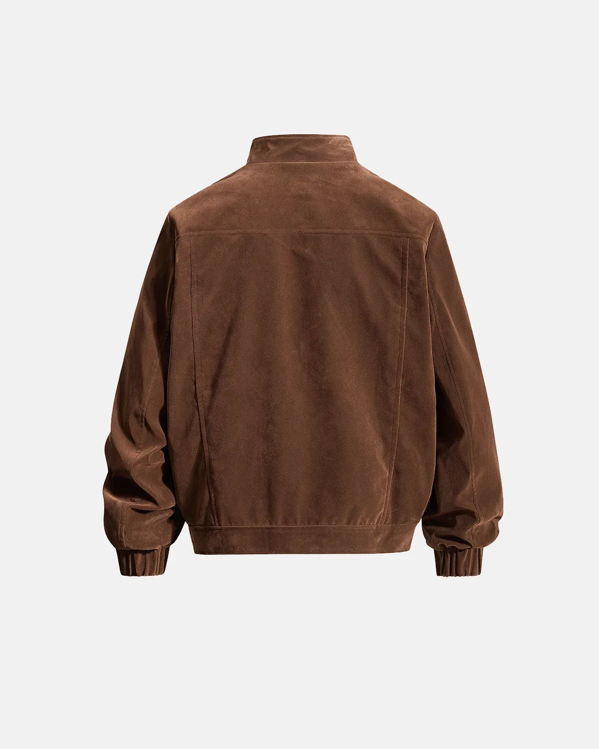 Blouson marron effet suédé à ceinture et clous – vue 2