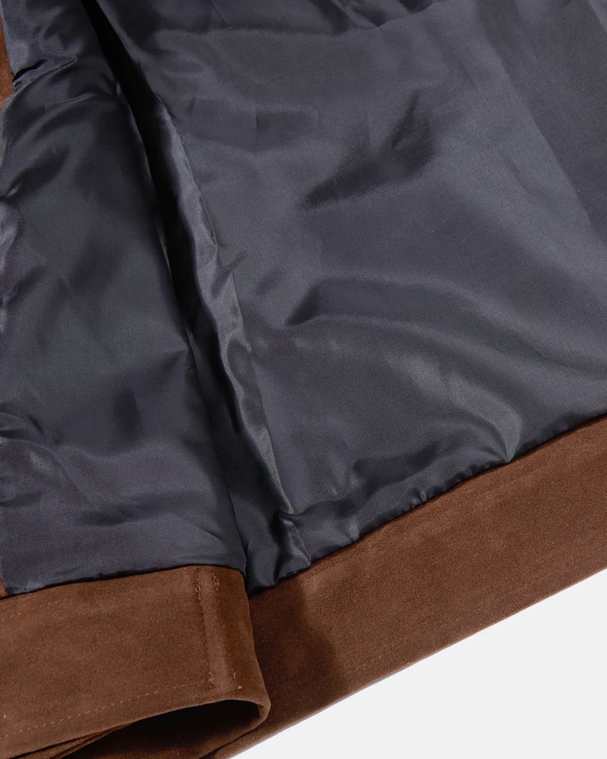 Blouson marron effet suédé à ceinture et clous – vue 7