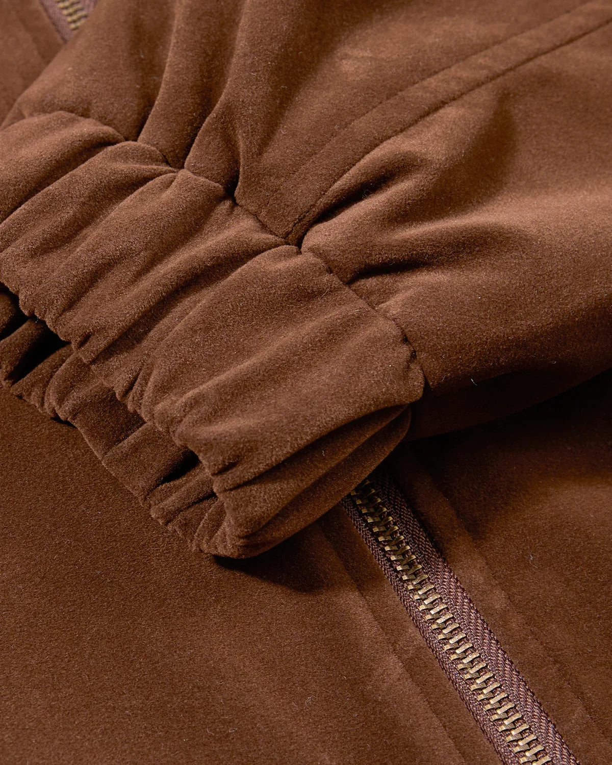 Blouson marron effet suédé à ceinture et clous – vue 8