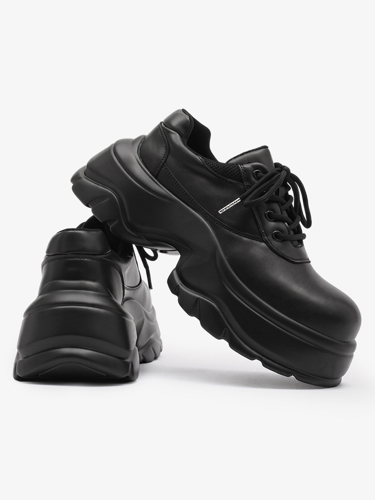 Chaussures noires à lacets et semelle plateforme – vue 5