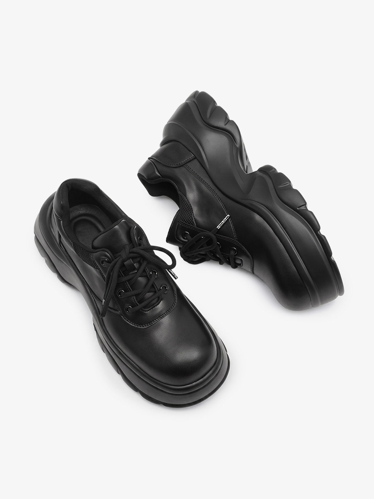 Chaussures noires à lacets et semelle plateforme – vue 6