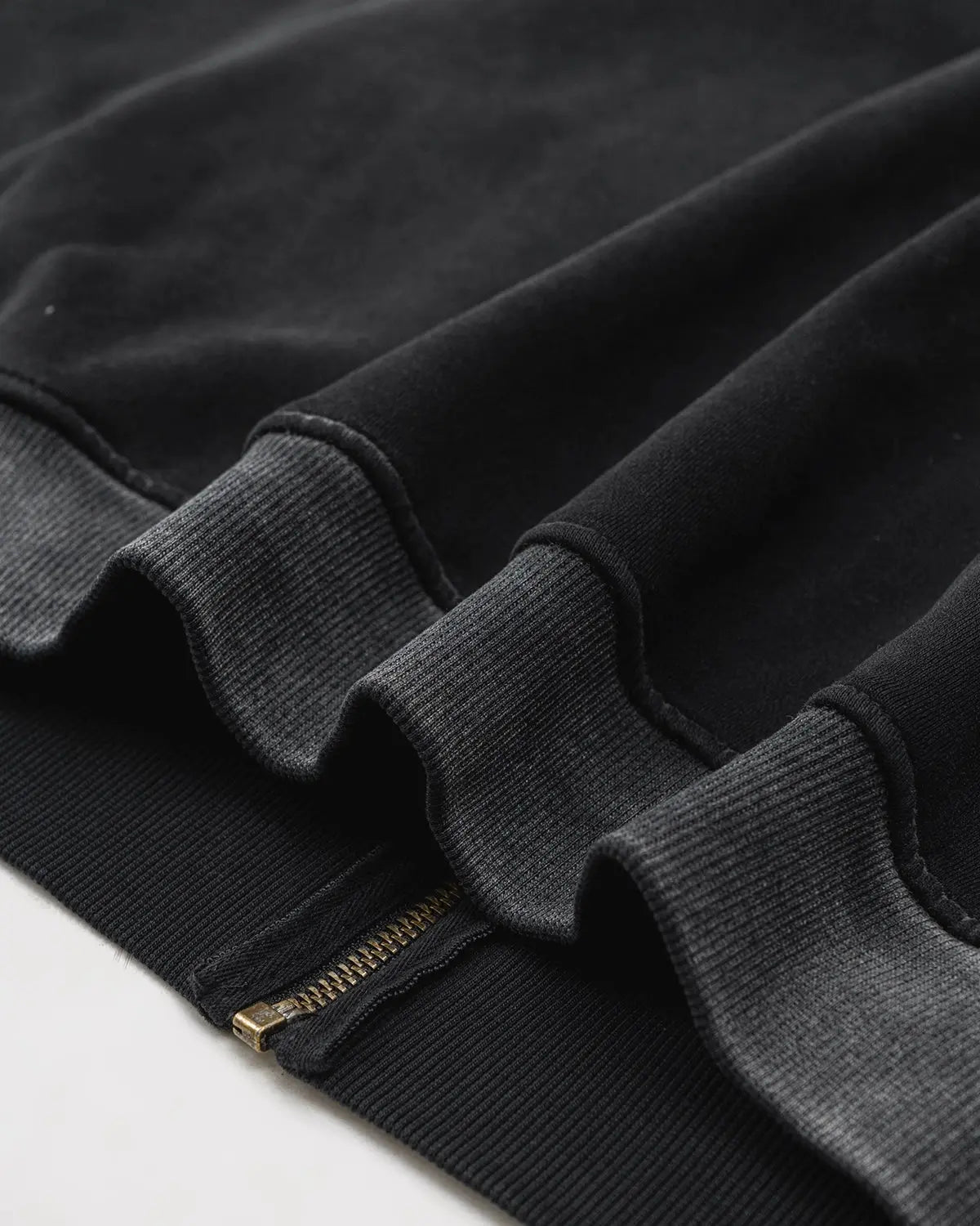 Sweat à capuche zippé noir délavé à bandes – vue 7