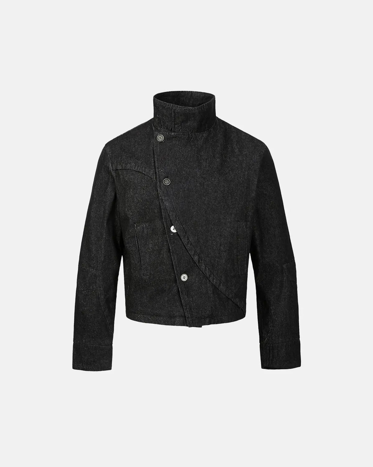 Veste en jean courte à boutons asymétriques – vue 1