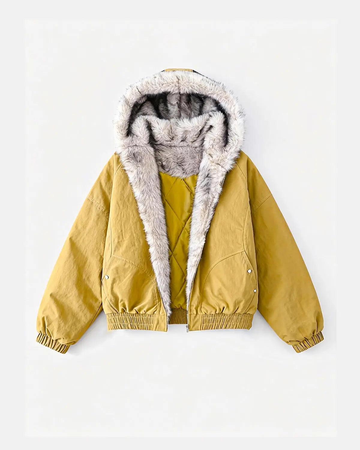 Veste bomber rembourrée à doublure fausse fourrure – vue 3
