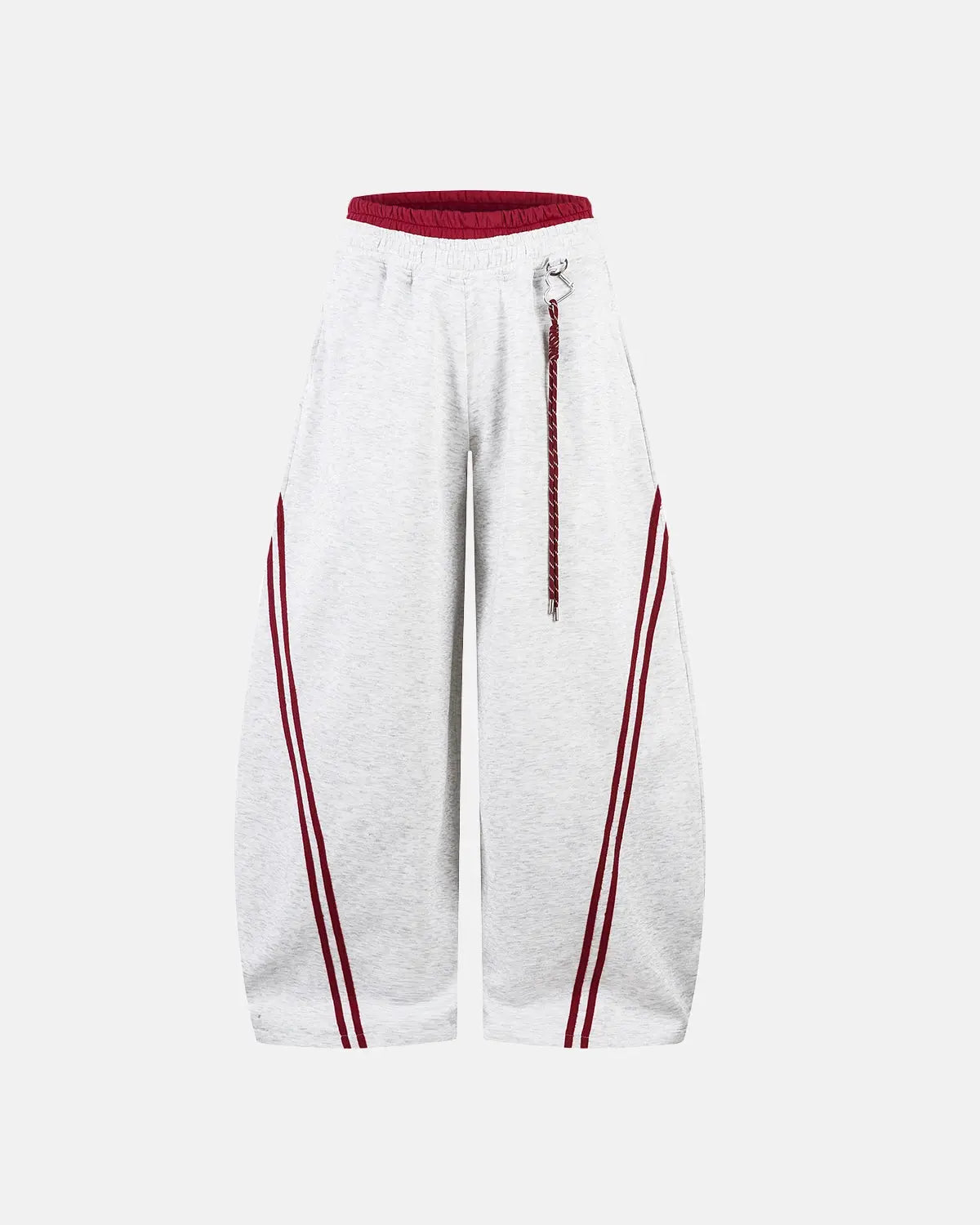 Pantalon de jogging baggy à bandes et taille contrastée – vue 1