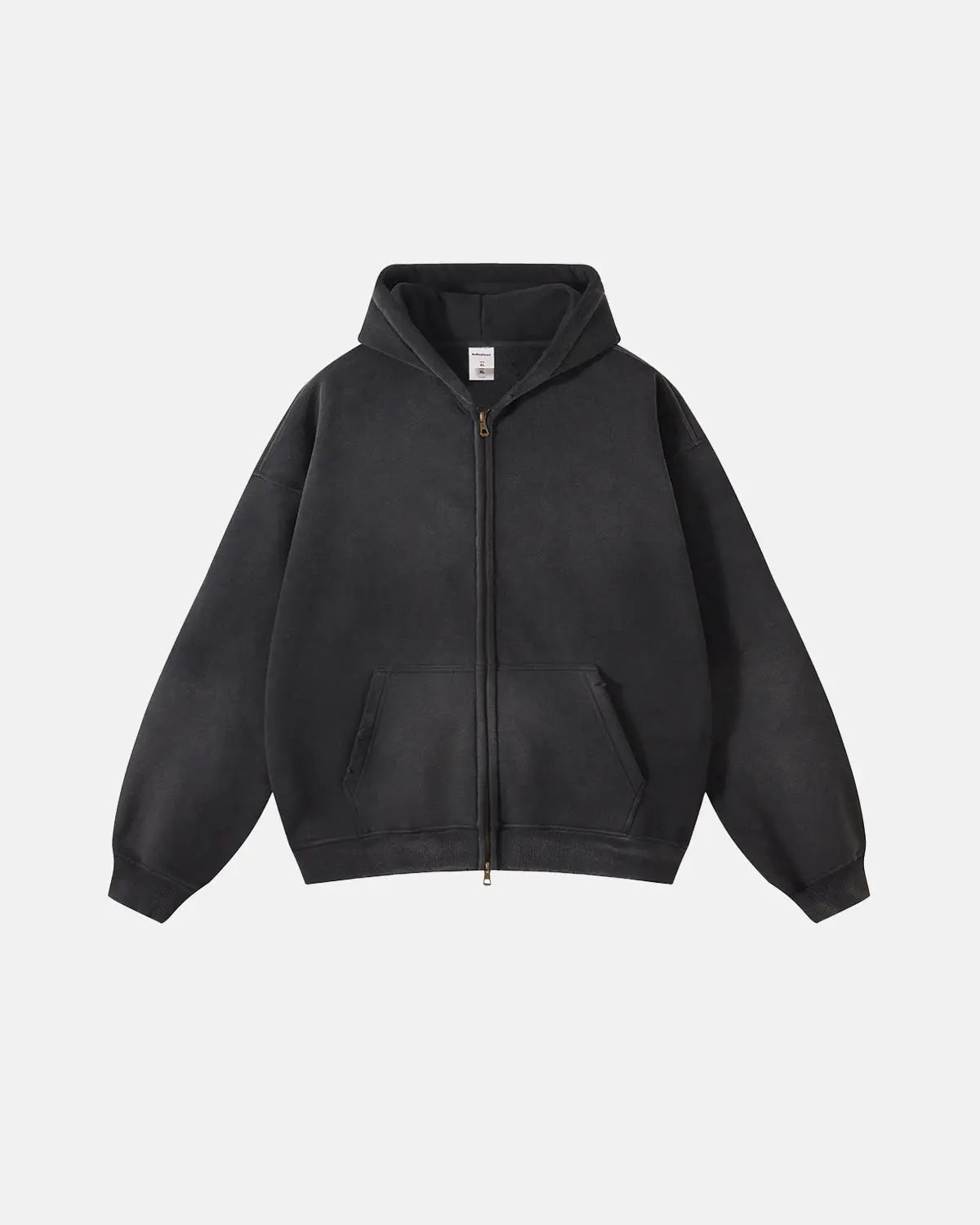 Sweat à capuche oversize délavé à double zip – vue 4