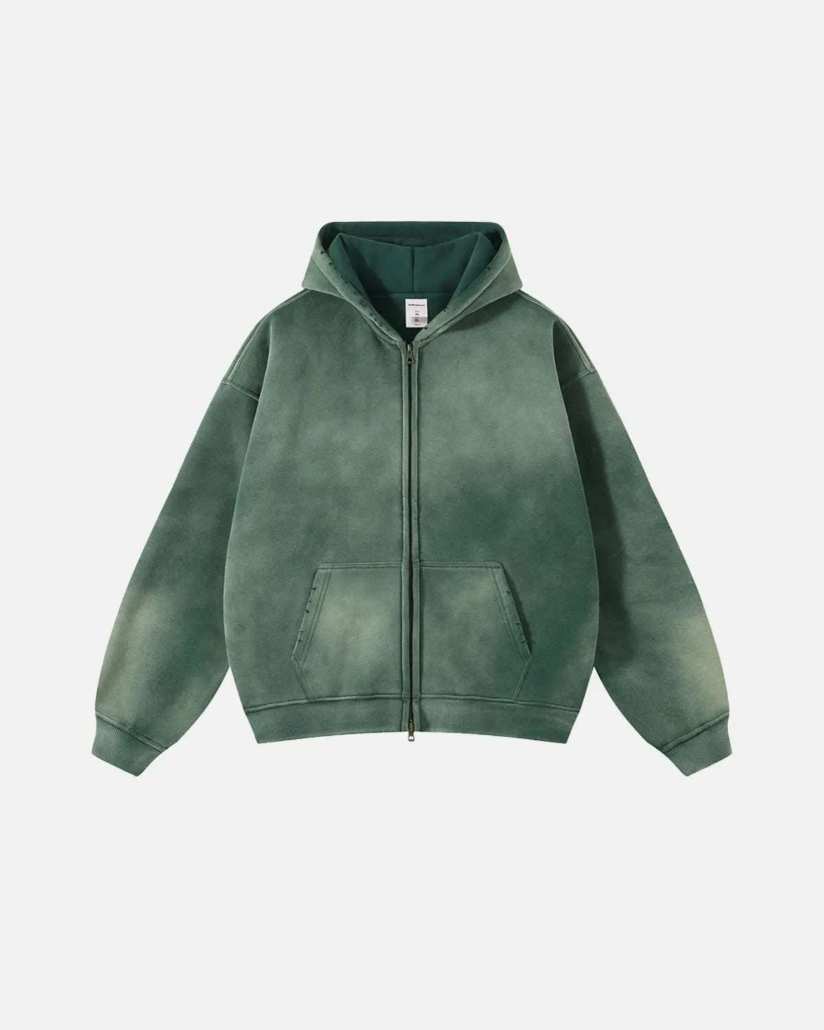 Sweat à capuche oversize délavé à double zip – vue 6