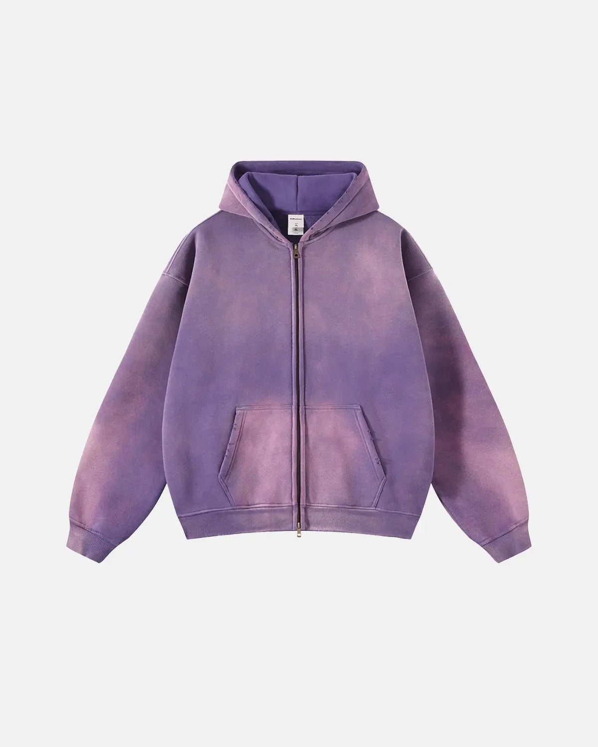 Sweat à capuche oversize délavé à double zip – vue 7