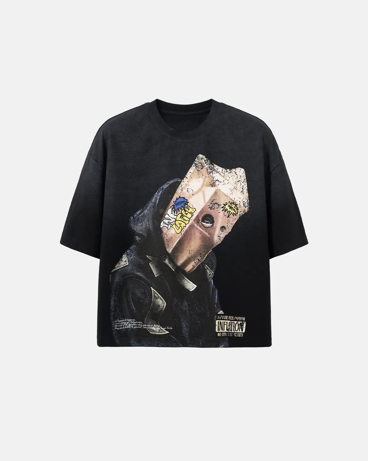 T-shirt oversize boxy en coton à imprimé graphique – vue 1