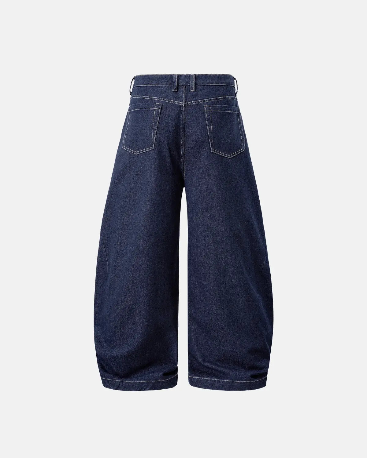 Jean baggy bleu délavé à coupe barrel – vue 2