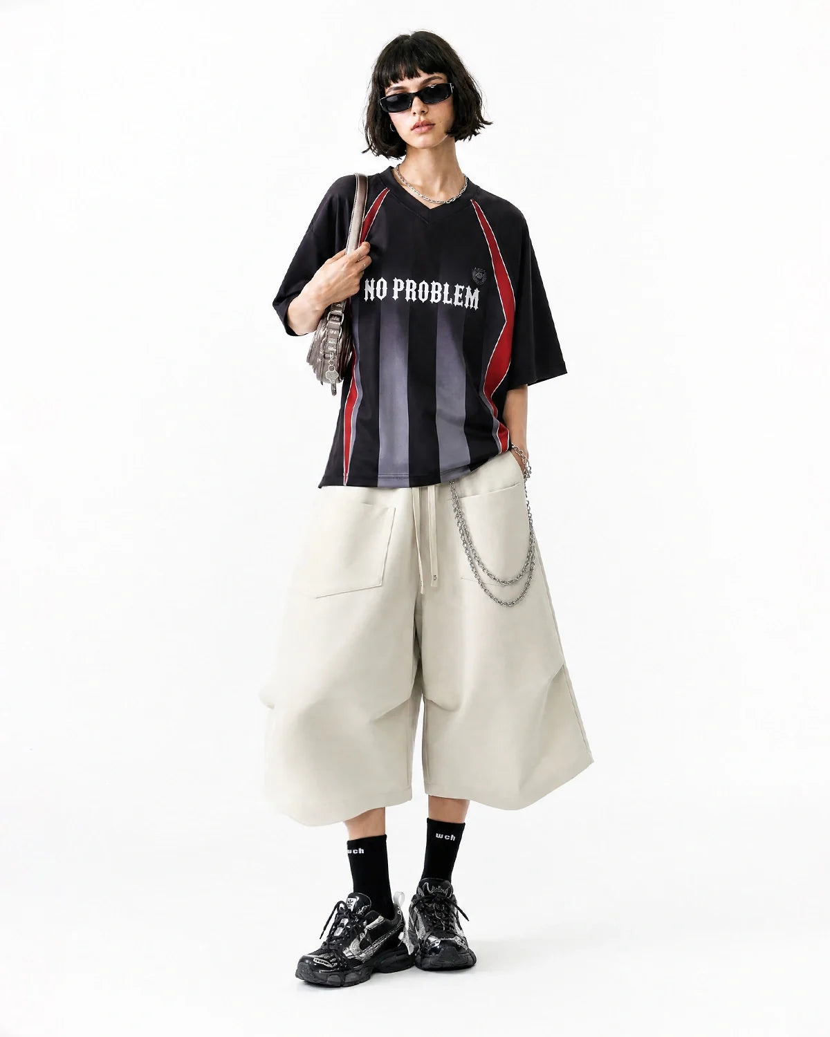 Short de jogging baggy à taille élastique – vue 3
