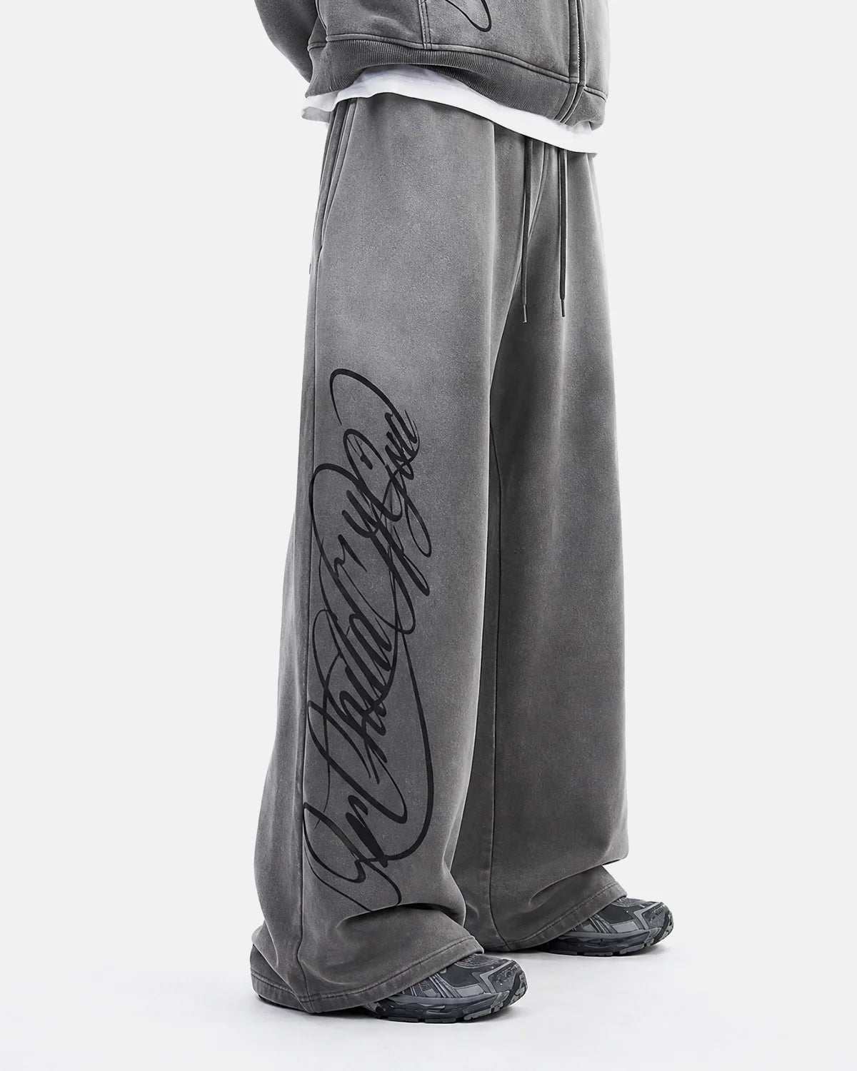 Pantalon de jogging large délavé à motif latéral – vue 5