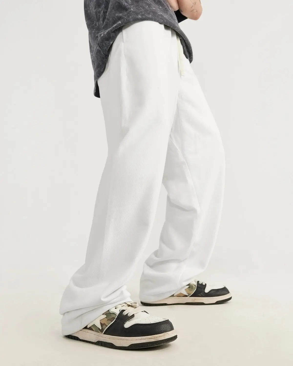 Pantalon de jogging droit en coton – vue 6