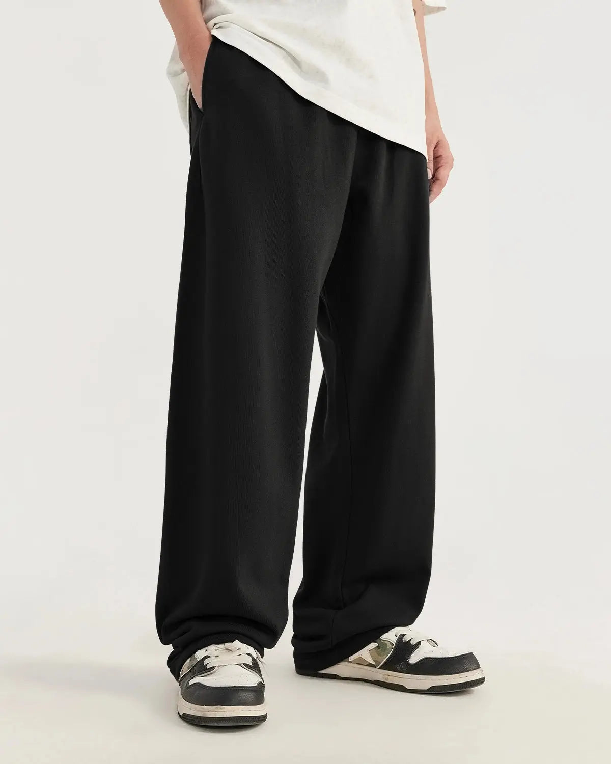Pantalon de jogging droit en coton – vue 7