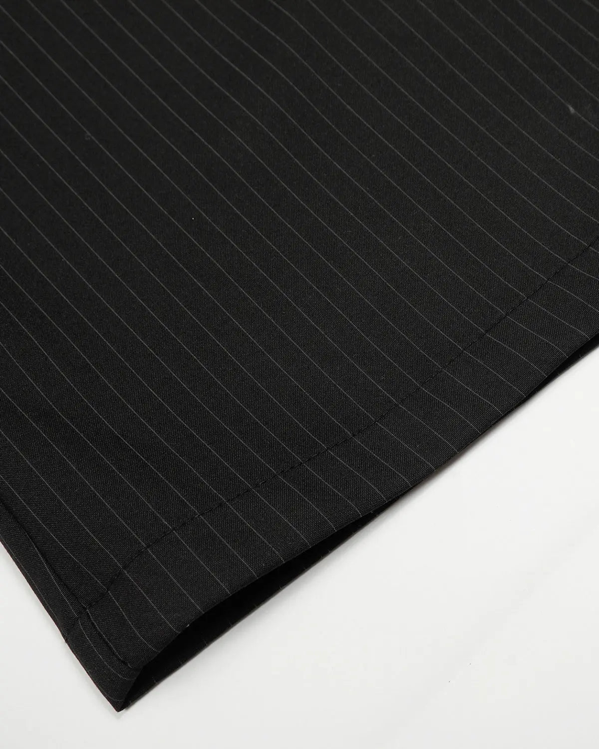 Pantalon noir à fines rayures coupe barrel – vue 12