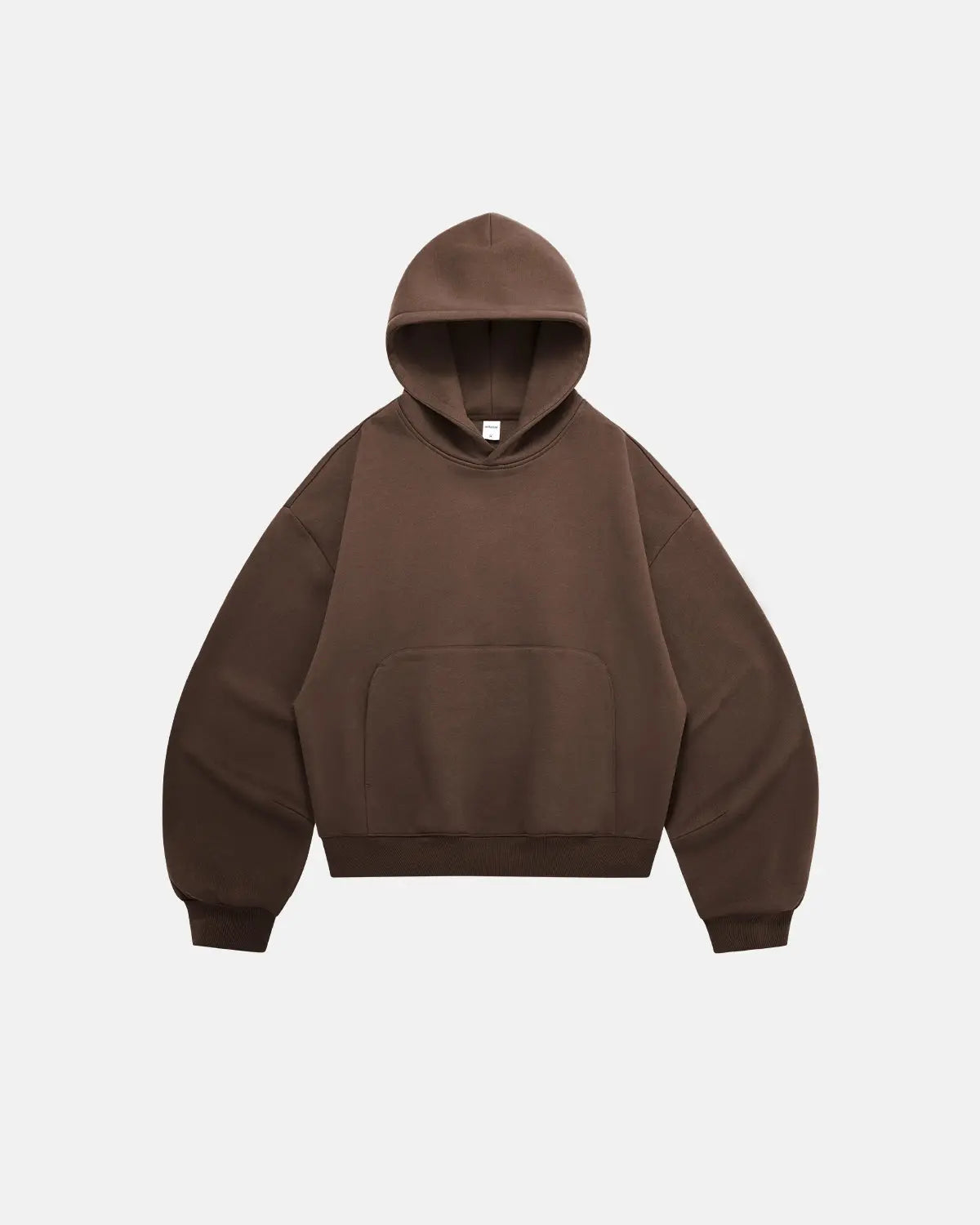 Sweat à capuche uni coupe boxy en molleton – vue 14