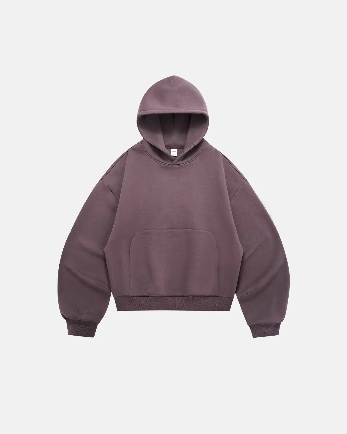 Sweat à capuche uni coupe boxy en molleton – vue 16