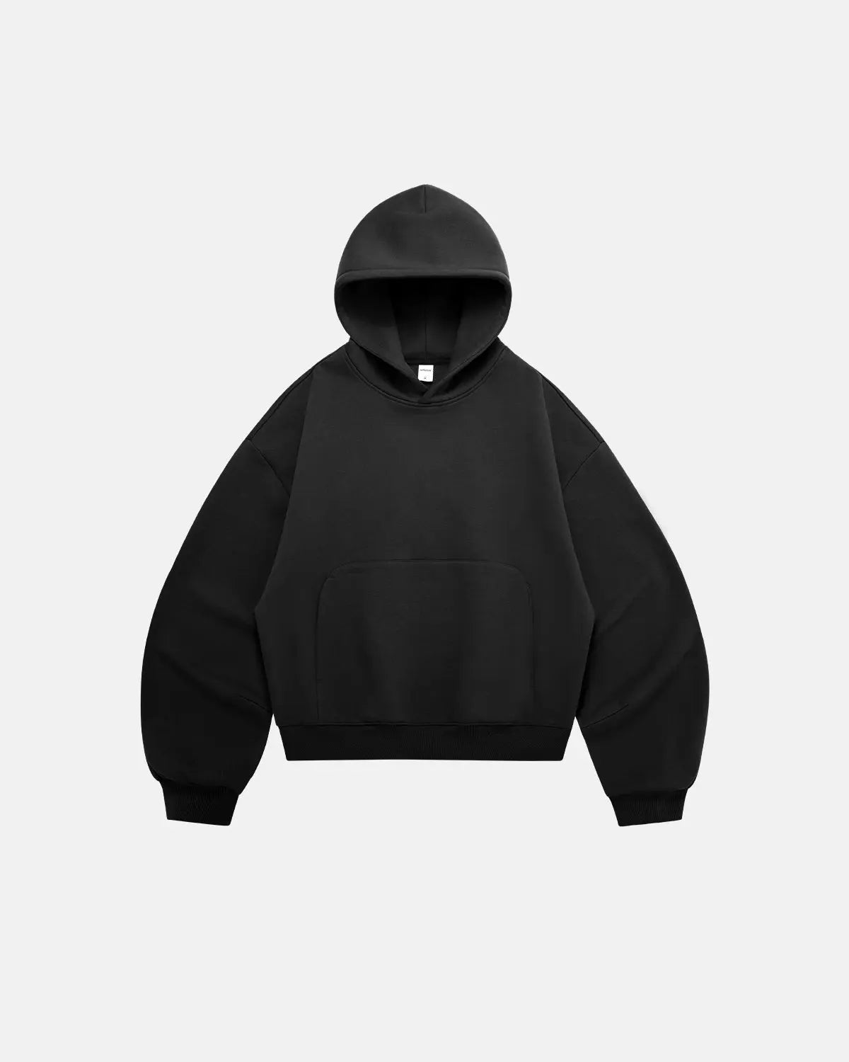 Sweat à capuche uni coupe boxy en molleton – vue 17