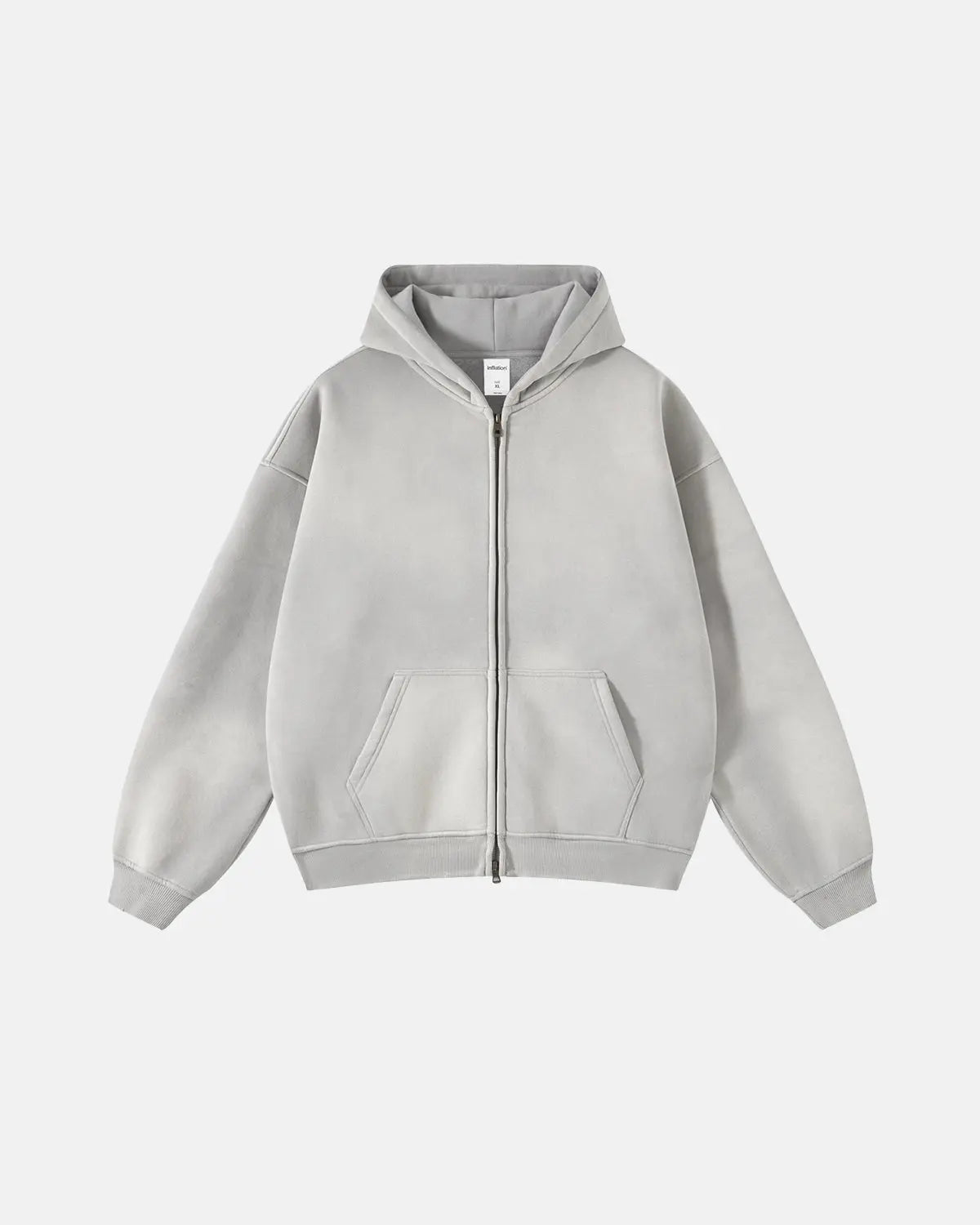 Sweat à capuche zippé délavé à finitions usées – vue 13