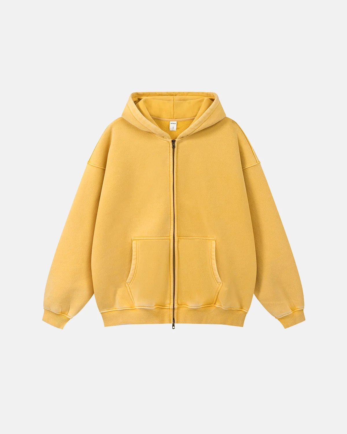 Sweat à capuche zippé délavé à finitions usées – vue 21