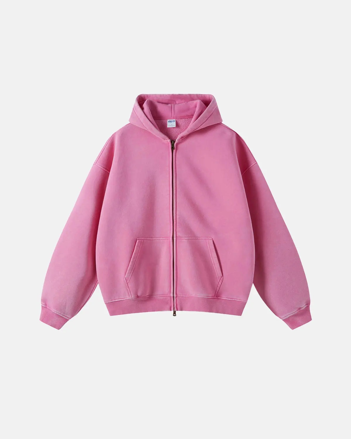 Sweat à capuche zippé délavé à finitions usées – vue 8