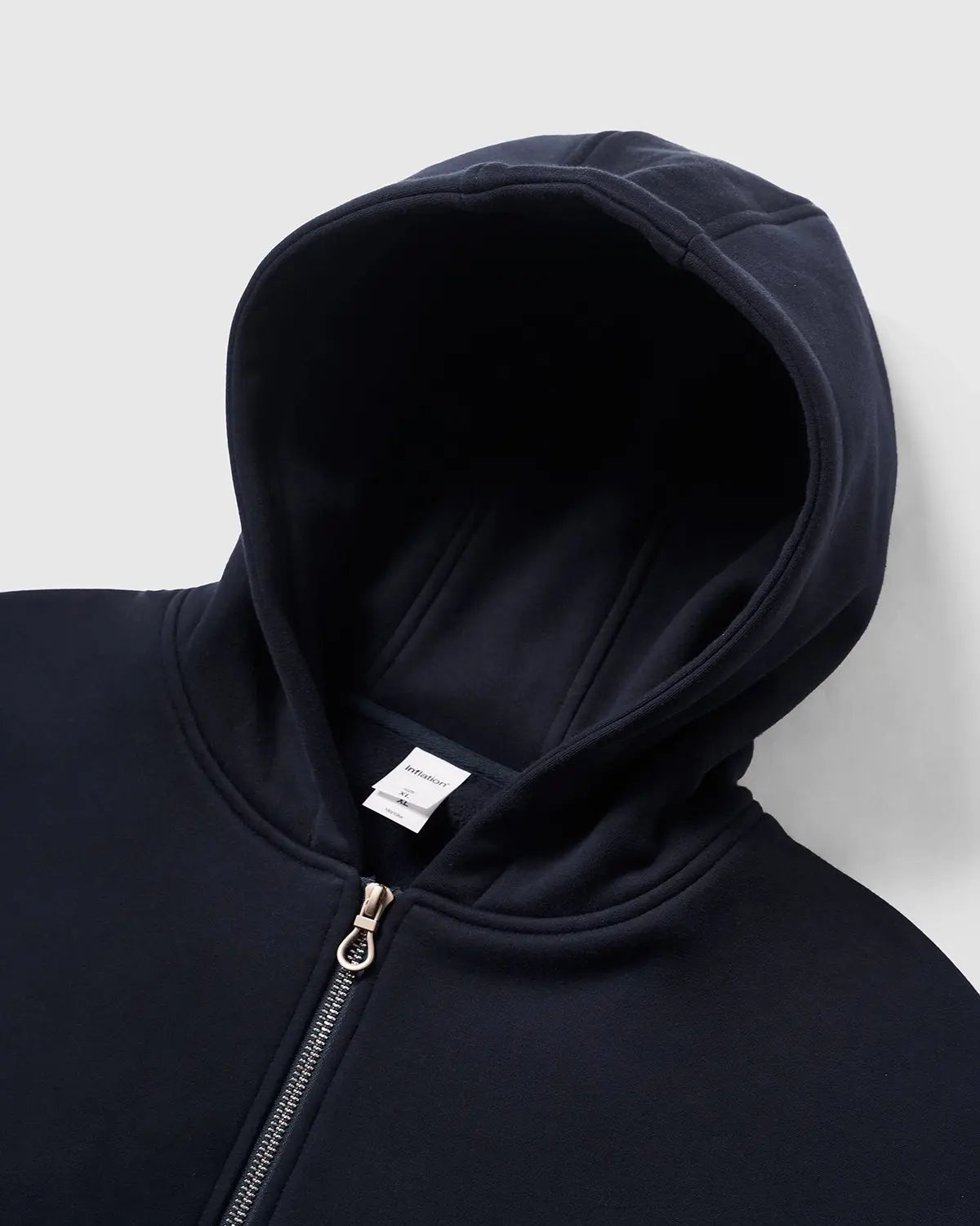 Sweat à capuche zippé uni coupe ample – vue 10