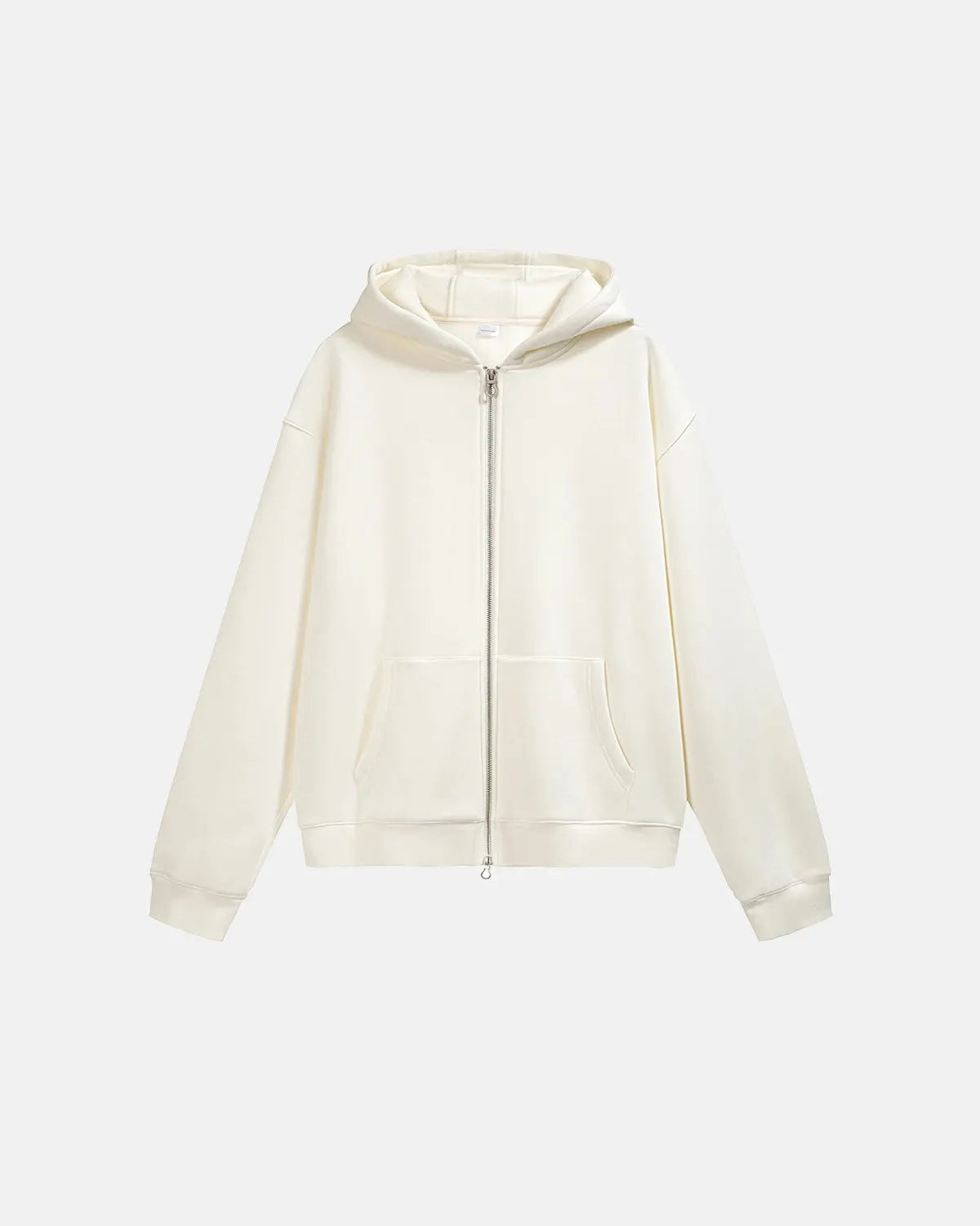 Sweat à capuche zippé uni coupe ample – vue 8