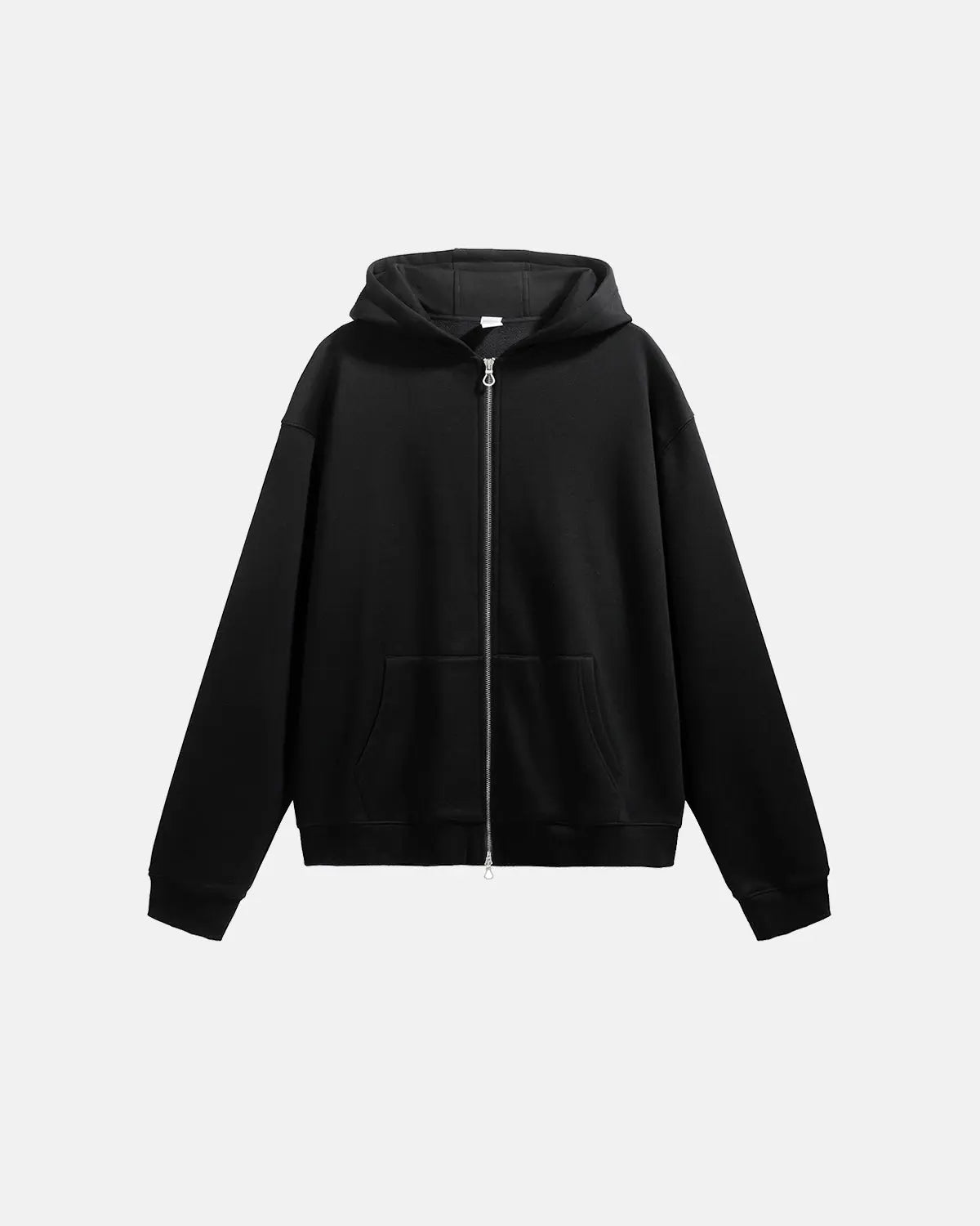 Sweat à capuche zippé uni coupe ample – vue 9