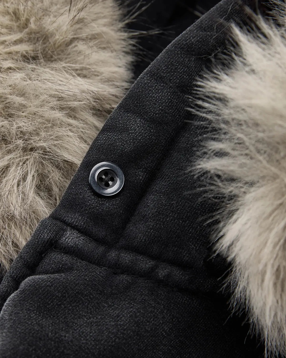 Sweat zippé délavé à capuche bordée de fausse fourrure – vue 12