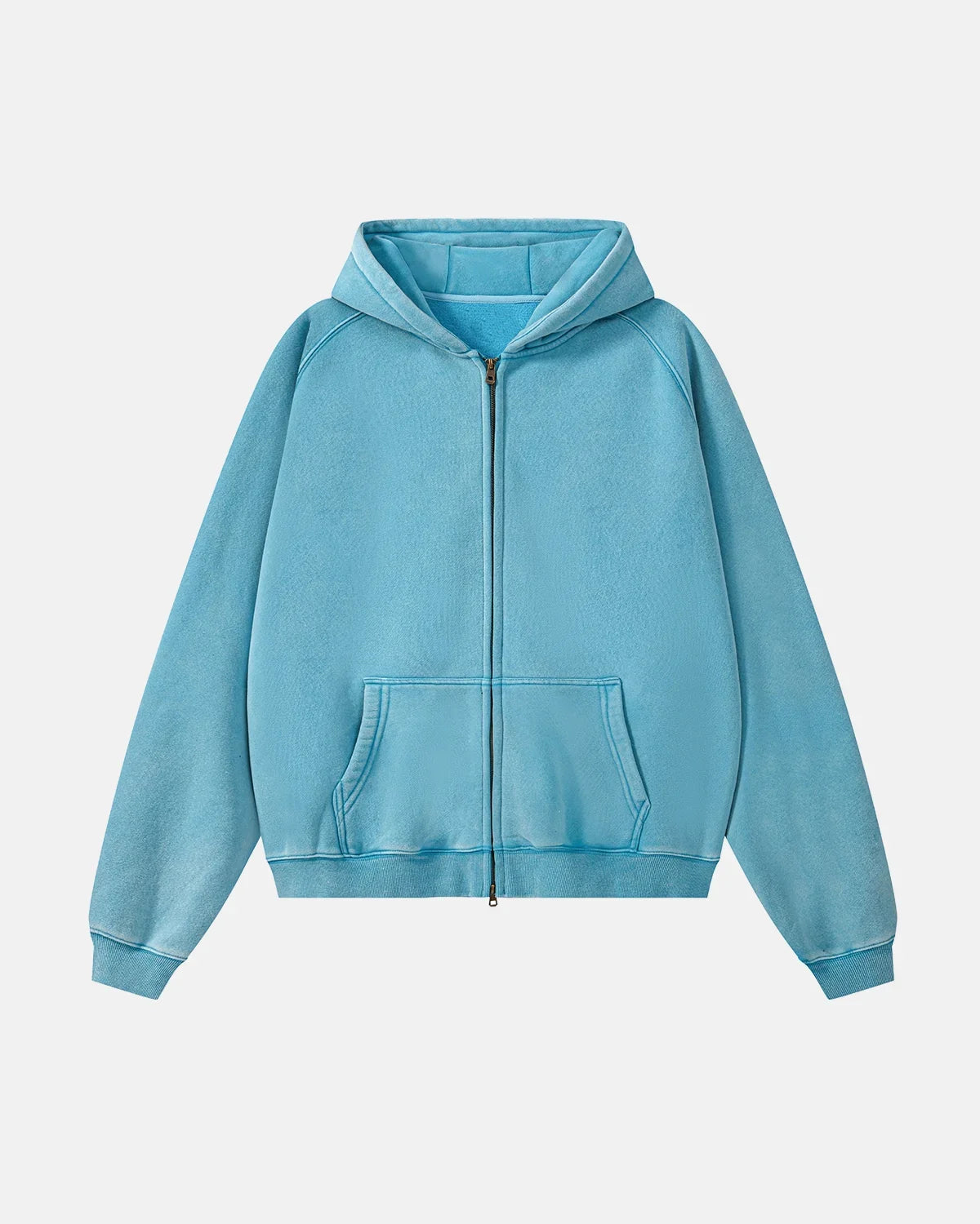 Sweat zippé délavé à manches raglan – vue 5