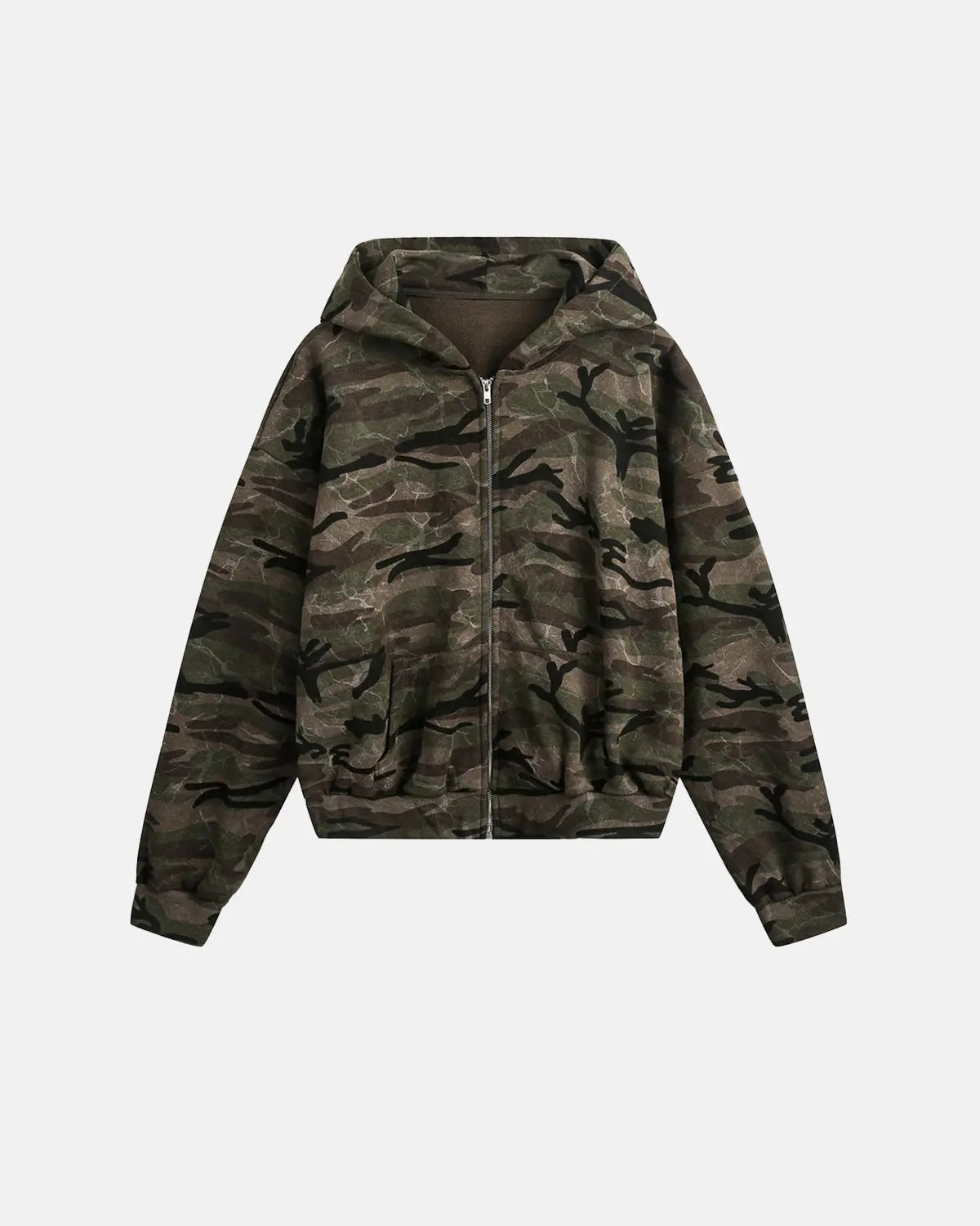 Veste camouflage zippée à col montant – vue 1