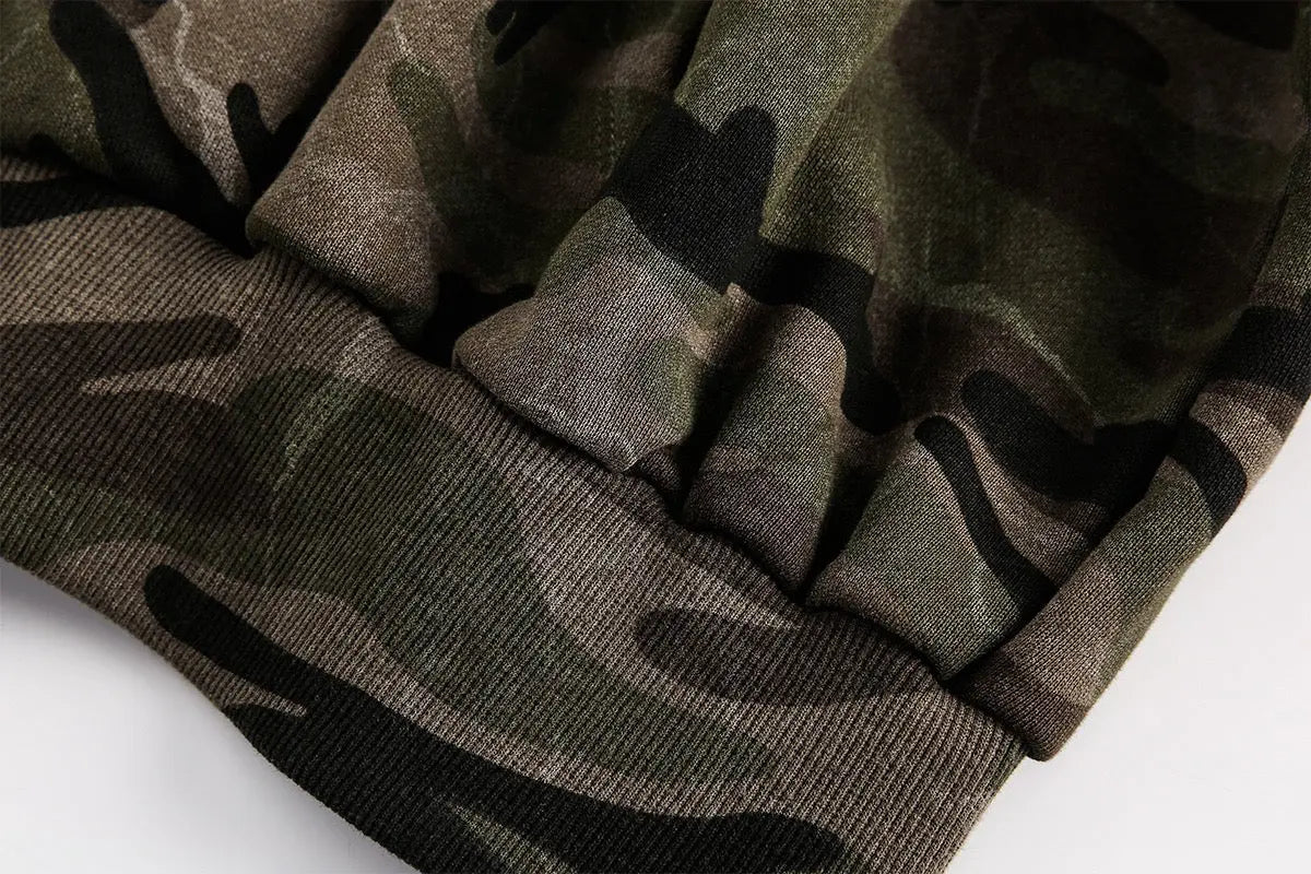 Veste camouflage zippée à col montant – vue 6
